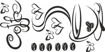 Nálepka na stenu do kuchyne šálka horúcej kávy 60 x 120 cm