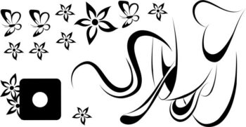 Nálepka na stenu do kuchyne šálka kávy so srdcom a motýľmi 100 x 200 cm