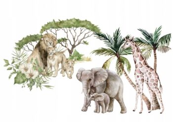 Nálepka na stenu exotické safari 120 x 240 cm