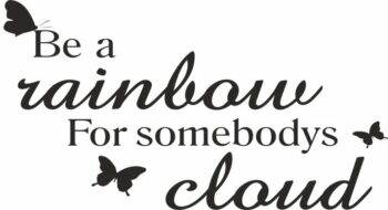 Nálepka na stenu nápis BE A RAINBOW FOR SOMEBODYS CLOUD 50 x 100 cm