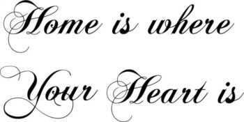 Nálepka na stenu nápis HOME IS WHERE YOUR HEART IS 80 x 160 cm