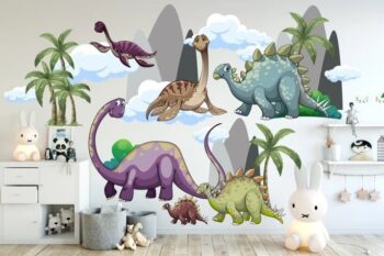 Nálepka na stenu pre deti stratený svet dinosaurov 80 x 160 cm