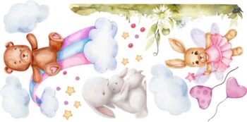 Nálepka na stenu pre deti začarovaná krajina 120 x 240 cm