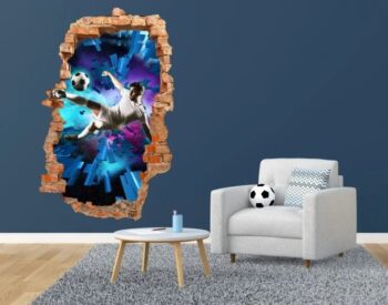 Nálepka na stenu pre futbalových fanúšikov s 3D efektom 115 x 180 cm