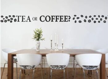 Nálepka na stenu s otázkou TEA OR COFFE? 100 x 200 cm