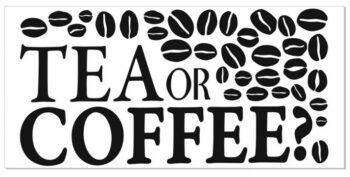 Nálepka na stenu s otázkou TEA OR COFFE? 50 x 100 cm