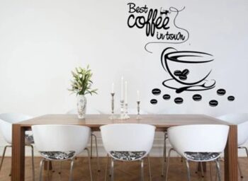 Nálepka na stenu s textom BEST COFFEE IN TOWN 100 x 200 cm