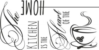 Nálepka na stenu s textom THE KITCHEN IS THE HEART OF THE HOME 100 x 200 cm