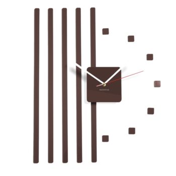 Nalepovacie nástenné hodiny s pruhmi vanilla-ecru