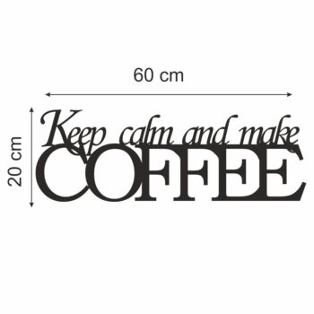 Nápis na stenu do kuchyne Coffee 20 x 60 cm čierna