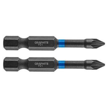 Nárazové vrtáky GRAPHITE sú príslušenstvom pre elektrické náradie pre náročných užívateľov. Kladivové vrtáky zvládnu tie najnáročnejšie práce s vŕtačkami alebo skrutkovačmi s vysokými krútiacimi momentmi. Telo narážacích bitov je vyrobené z ocele S2, ktorá sa vyznačuje vysokou odolnosťou proti mechanickému poškodeniu a pružnosťou. Ďalšou výhodou je torzná zóna, ktorá sa otáča vplyvom krútiaceho momentu. Vďaka zníženiu prenosu sily niekoľkonásobne zvyšuje životnosť rázových bitov a znižuje riziko ich zlomenia. Precízne opracovaná pracovná špička  zaručuje dokonalé uchytenie.