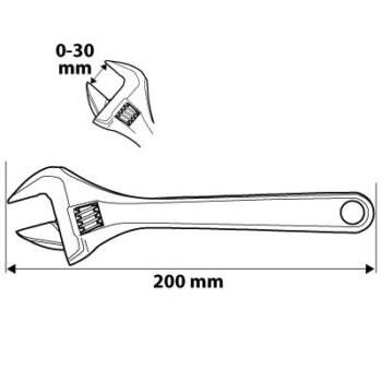 Nastaviteľný kľúč s račňou 200 mm 03-017 NEO