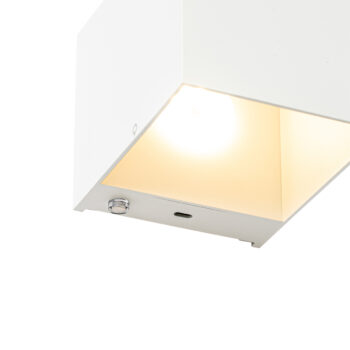 Nástenná lampa biela vrátane LED a dotykového stmievača nabíjateľná - Joris