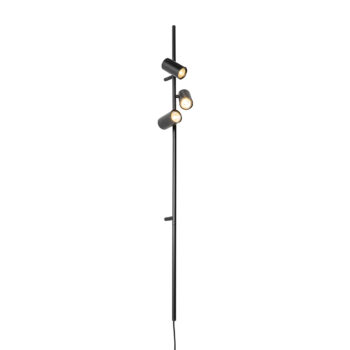 Nástenná lampa čierna s nožným spínačom 3-svetlo - Jeana Luxe