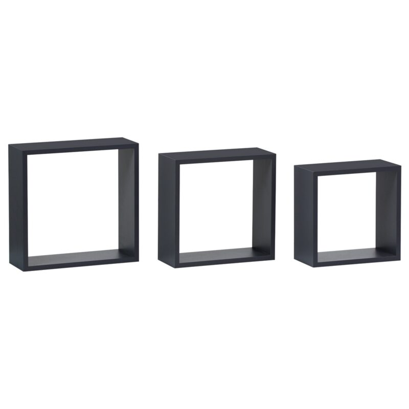 Nástenná polička sivá matná, sada 3 ks Nástenná polička sivá matná, sada 3 ks