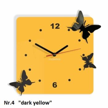 Nástenné dekoračné hodiny motýle vanilla-ecru