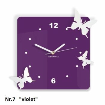 Nástenné dekoračné hodiny motýle vanilla-ecru