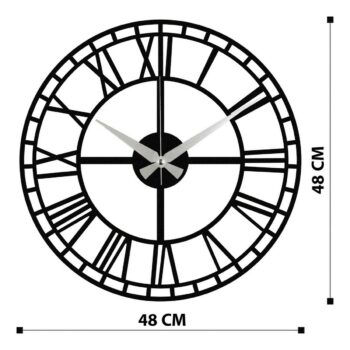 Nástenné hodiny Enzoclock - S002 Black, 48 x 48 cm
