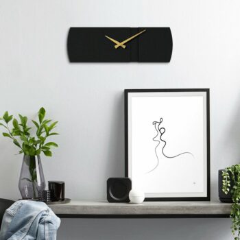 Nástenné hodiny Origami APS097, Black, 16 x 49 cm