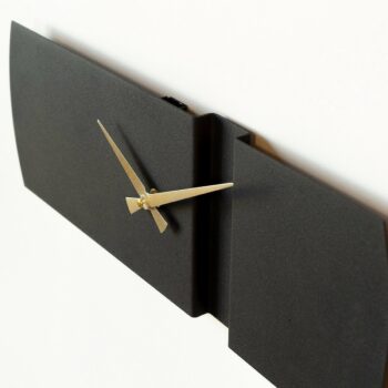 Nástenné hodiny Origami APS097, Black, 16 x 49 cm