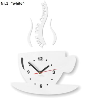Nástenné hodiny Time for coffee čierna