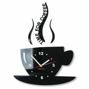 Nástenné hodiny Time for coffee čierna