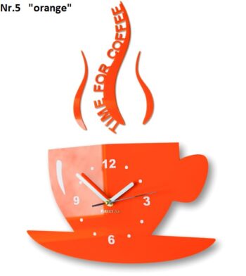 Nástenné hodiny Time for coffee čierna