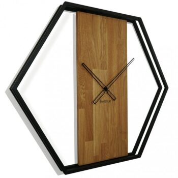 Nástenné hodiny v kombinácií dreva a kovu 80 cm