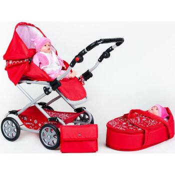 New Baby Detský Kočík Pre Bábiky 2v1 Monika Červená