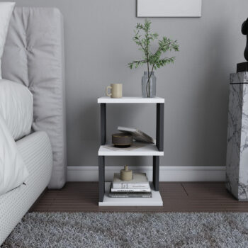 Nočný stolík Carter White Anthracite
