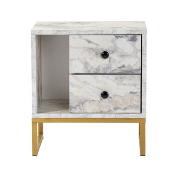 Nočný stolík Glimmer Fressia Marble Gold