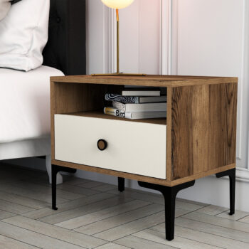 Nočný stolík Lizbon Walnut Cream