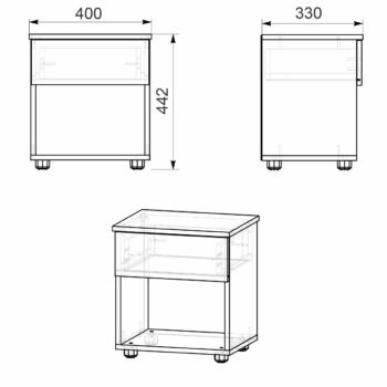 Moderný nočný stolík PAKET sa hodí do každej modernej spálne a zaujme svojim minimalistickým dizajnom.Disponuje jednou praktickou a bezúchytovou zásuvkou a otvoreným úložným priestorom pod ňou. Stolík svojim bielym matným prevedením presvetlí interiér.Je vyrobený z kvalitnej LTD dosky, ktorá je nenáročná na údržbu.Rozmery (š/v/h): 40 x 44,2 x 33cm.Dodávame v demontovanom stave.