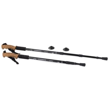 Nordic walking palice s korkovou rukoväťou, čierna