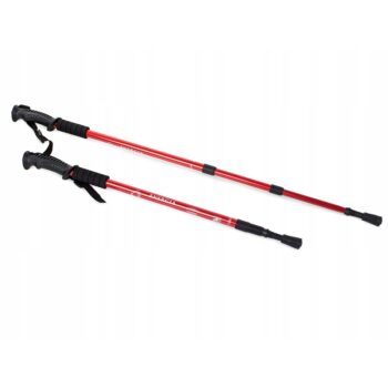 Nordic walking vychádzkové palice antishock, červená
