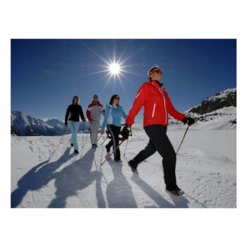Nordic walking vychádzkové palice antishock, červená