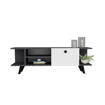 Štýlový TV stolík OHAIO pre vašu obývaciu izbuModerný a funkčný TV stolík OHAIO je skvelou voľbou pre každú obývaciu izbu. Vďaka kombinácii materiálu LTD a minimalistického designu vyniká svojou odolnosťou a estetikou. Tento stolík spája elegantný vzhľad s praktickým usporiadaním úložného priestoru.Hlavné vlastnosti:Rozmer: 45 x 120 x 29.6 cmMateriál: LTDPočet dvierok: 1 plné dvierkoVybavenie: dvierka plné a regálokFarba: antracit + bielaÚchytky: plastPlastové nožičkyHrúbka materiálu: 18 mmDodávame v demonteTV stolík OHAIO ponúka praktický úložný priestor, ktorý sa skladá z jedného dvierka a otvoreného regálku, ideálneho na umiestnenie elektroniky alebo dekorácií. Vďaka plastovým úchytkám a nožičkám je stolík ľahko ovládateľný a stabilný na rôznych typoch podláh.Prineste si do svojej obývačky štýl a funkčnosť s TV stolíkom OHAIO, ktorý dokonale doplní váš interiér.