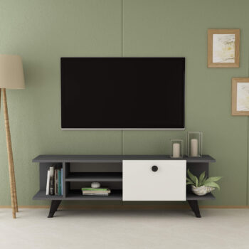 Štýlový TV stolík OHAIO pre vašu obývaciu izbuModerný a funkčný TV stolík OHAIO je skvelou voľbou pre každú obývaciu izbu. Vďaka kombinácii materiálu LTD a minimalistického designu vyniká svojou odolnosťou a estetikou. Tento stolík spája elegantný vzhľad s praktickým usporiadaním úložného priestoru.Hlavné vlastnosti:Rozmer: 45 x 120 x 29.6 cmMateriál: LTDPočet dvierok: 1 plné dvierkoVybavenie: dvierka plné a regálokFarba: antracit + bielaÚchytky: plastPlastové nožičkyHrúbka materiálu: 18 mmDodávame v demonteTV stolík OHAIO ponúka praktický úložný priestor, ktorý sa skladá z jedného dvierka a otvoreného regálku, ideálneho na umiestnenie elektroniky alebo dekorácií. Vďaka plastovým úchytkám a nožičkám je stolík ľahko ovládateľný a stabilný na rôznych typoch podláh.Prineste si do svojej obývačky štýl a funkčnosť s TV stolíkom OHAIO, ktorý dokonale doplní váš interiér.