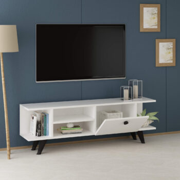 Štýlový TV stolík OHAIO pre vašu obývaciu izbuModerný a funkčný TV stolík OHAIO je skvelou voľbou pre každú obývaciu izbu. Vďaka kombinácii materiálu LTD a minimalistického designu vyniká svojou odolnosťou a estetikou. Tento stolík spája elegantný vzhľad s praktickým usporiadaním úložného priestoru.Hlavné vlastnosti:Rozmer: 45 x 120 x 29.6 cmMateriál: LTDPočet dvierok: 1 plné dvierkoVybavenie: dvierka plné a regálokFarba: antracit + bielaÚchytky: plastPlastové nožičkyHrúbka materiálu: 18 mmDodávame v demonteTV stolík OHAIO ponúka praktický úložný priestor, ktorý sa skladá z jedného dvierka a otvoreného regálku, ideálneho na umiestnenie elektroniky alebo dekorácií. Vďaka plastovým úchytkám a nožičkám je stolík ľahko ovládateľný a stabilný na rôznych typoch podláh.Prineste si do svojej obývačky štýl a funkčnosť s TV stolíkom OHAIO, ktorý dokonale doplní váš interiér.
