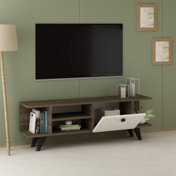 Štýlový TV stolík OHAIO pre vašu obývaciu izbuModerný a funkčný TV stolík OHAIO je skvelou voľbou pre každú obývaciu izbu. Vďaka kombinácii materiálu LTD a minimalistického designu vyniká svojou odolnosťou a estetikou. Tento stolík spája elegantný vzhľad s praktickým usporiadaním úložného priestoru.Hlavné vlastnosti:Rozmer: 45 x 120 x 29.6 cmMateriál: LTDPočet dvierok: 1 plné dvierkoVybavenie: dvierka plné a regálokFarba: orech + bielaÚchytky: plastPlastové nožičkyHrúbka materiálu: 18 mmDodávame v demonteTV stolík OHAIO ponúka praktický úložný priestor, ktorý sa skladá z jedného dvierka a otvoreného regálku, ideálneho na umiestnenie elektroniky alebo dekorácií. Vďaka plastovým úchytkám a nožičkám je stolík ľahko ovládateľný a stabilný na rôznych typoch podláh.Prineste si do svojej obývačky štýl a funkčnosť s TV stolíkom OHAIO, ktorý dokonale doplní váš interiér.