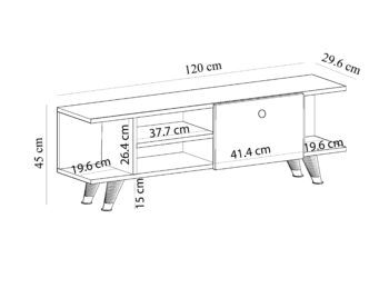 Štýlový TV stolík OHAIO pre vašu obývaciu izbuModerný a funkčný TV stolík OHAIO je skvelou voľbou pre každú obývaciu izbu. Vďaka kombinácii materiálu LTD a minimalistického designu vyniká svojou odolnosťou a estetikou. Tento stolík spája elegantný vzhľad s praktickým usporiadaním úložného priestoru.Hlavné vlastnosti:Rozmer: 45 x 120 x 29.6 cmMateriál: LTDPočet dvierok: 1 plné dvierkoVybavenie: dvierka plné a regálokFarba: orech + bielaÚchytky: plastPlastové nožičkyHrúbka materiálu: 18 mmDodávame v demonteTV stolík OHAIO ponúka praktický úložný priestor, ktorý sa skladá z jedného dvierka a otvoreného regálku, ideálneho na umiestnenie elektroniky alebo dekorácií. Vďaka plastovým úchytkám a nožičkám je stolík ľahko ovládateľný a stabilný na rôznych typoch podláh.Prineste si do svojej obývačky štýl a funkčnosť s TV stolíkom OHAIO, ktorý dokonale doplní váš interiér.