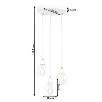 KONDELA Okira Typ 1 visiaca lampa biela - Image 2