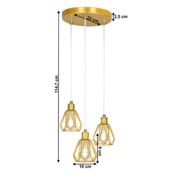 KONDELA Okira Typ 1 visiaca lampa zlatá - Image 2