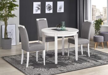 HALMAR Sorbus 100/200 okrúhly rozkladací jedálenský stôl biela – Obrázok 2