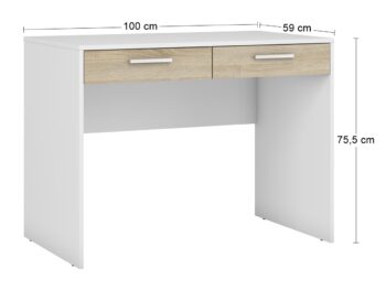 Jednoduchým, praktickým a elegantným prvkom, ktorý využijete v každom interiéri sa stane písací stôl so zásuvkami OLETAN. Jeho biele prevedenie s dubom sonoma pôsobí sviežo a jednoducho ho zladíte k akémukoľvek zariadeniu kancelárie či študentskej izby. Tento jedinečný kúsok s optimálnymi rozmermi …