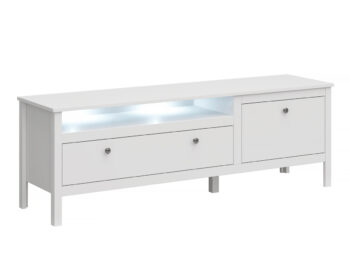TV stolík Olje 1S1K/160 v elegantnej bielej farbe je ideálnym riešením pre moderné interiéry. Tento kus nábytku od značky KONDELA ponúka nielen praktickosť, ale aj štýlový vzhľad, ktorý sa hodí do každej obývačky. S rozmermi 160 cm na šírku, 42 cm na hĺbku a výškou 54,5 cm…