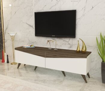 TV stolík OPAL - elegantné a praktické riešenie pre vašu obývaciu izbuTV stolík OPAL je ideálnou voľbou pre modernú obývaciu izbu. Jeho elegantný dizajn dodá interiéru štýl a funkčnosť.Vyrobený z kvalitného materiálu LTD s hrúbkou 18 mm, OPAL ponúka nielen atraktívny vzhľad, ale aj dlhú životnosť. Stolík je vybavený praktickou skrinkou s dvoma dvierkami, ktorá poskytuje dostatok úložného priestoru pre vaše multimediálne zariadenie alebo iné nevyhnutnosti.Hlavné vlastnosti produktu:Typ tovaru: TV stolíkVhodné do miestnosti: obývacia izbaMateriál: LTDRozmery: 46 x 150 x 29.6 cmFarba: Biela + orechVybavenie: skrinkaPočet dvierok: 2Dodatočné informácie: Dodávame v demonte, plastové nožičkyTV stolík OPAL je dodávaný v demontovanom stave a je ľahké ho zostaviť. Plastové nožičky zaisťujú stabilitu a ochranu podlahy.