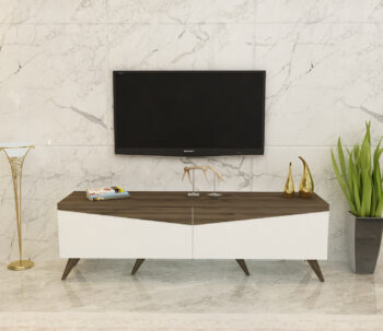 TV stolík OPAL - elegantné a praktické riešenie pre vašu obývaciu izbuTV stolík OPAL je ideálnou voľbou pre modernú obývaciu izbu. Jeho elegantný dizajn dodá interiéru štýl a funkčnosť.Vyrobený z kvalitného materiálu LTD s hrúbkou 18 mm, OPAL ponúka nielen atraktívny vzhľad, ale aj dlhú životnosť. Stolík je vybavený praktickou skrinkou s dvoma dvierkami, ktorá poskytuje dostatok úložného priestoru pre vaše multimediálne zariadenie alebo iné nevyhnutnosti.Hlavné vlastnosti produktu:Typ tovaru: TV stolíkVhodné do miestnosti: obývacia izbaMateriál: LTDRozmery: 46 x 150 x 29.6 cmFarba: Biela + orechVybavenie: skrinkaPočet dvierok: 2Dodatočné informácie: Dodávame v demonte, plastové nožičkyTV stolík OPAL je dodávaný v demontovanom stave a je ľahké ho zostaviť. Plastové nožičky zaisťujú stabilitu a ochranu podlahy.
