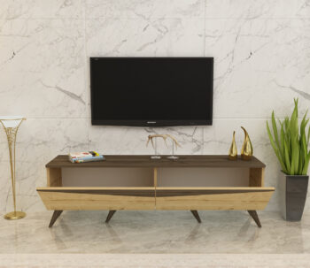 TV stolík OPAL - elegantné a praktické riešenie pre vašu obývaciu izbuTV stolík OPAL je ideálnou voľbou pre modernú obývaciu izbu. Jeho elegantný dizajn dodá interiéru štýl a funkčnosť.Vyrobený z kvalitného materiálu LTD s hrúbkou 18 mm, OPAL ponúka nielen atraktívny vzhľad, ale aj dlhú životnosť. Stolík je vybavený praktickou skrinkou s dvoma dvierkami, ktorá poskytuje dostatok úložného priestoru pre vaše multimediálne zariadenie alebo iné nevyhnutnosti.Hlavné vlastnosti produktu:Typ tovaru: TV stolíkVhodné do miestnosti: obývacia izbaMateriál: LTDRozmery: 46 x 150 x 29.6 cmFarba: dub + orechVybavenie: skrinkaPočet dvierok: 2Dodatočné informácie: Dodávame v demonte, plastové nožičkyTV stolík OPAL je dodávaný v demontovanom stave a je ľahké ho zostaviť. Plastové nožičky zaisťujú stabilitu a ochranu podlahy.