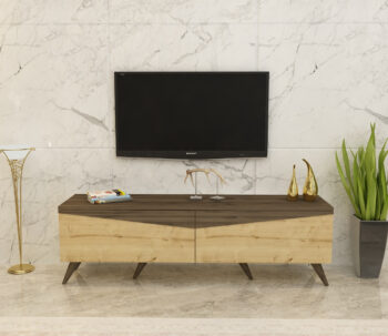 TV stolík OPAL - elegantné a praktické riešenie pre vašu obývaciu izbuTV stolík OPAL je ideálnou voľbou pre modernú obývaciu izbu. Jeho elegantný dizajn dodá interiéru štýl a funkčnosť.Vyrobený z kvalitného materiálu LTD s hrúbkou 18 mm, OPAL ponúka nielen atraktívny vzhľad, ale aj dlhú životnosť. Stolík je vybavený praktickou skrinkou s dvoma dvierkami, ktorá poskytuje dostatok úložného priestoru pre vaše multimediálne zariadenie alebo iné nevyhnutnosti.Hlavné vlastnosti produktu:Typ tovaru: TV stolíkVhodné do miestnosti: obývacia izbaMateriál: LTDRozmery: 46 x 150 x 29.6 cmFarba: dub + orechVybavenie: skrinkaPočet dvierok: 2Dodatočné informácie: Dodávame v demonte, plastové nožičkyTV stolík OPAL je dodávaný v demontovanom stave a je ľahké ho zostaviť. Plastové nožičky zaisťujú stabilitu a ochranu podlahy.